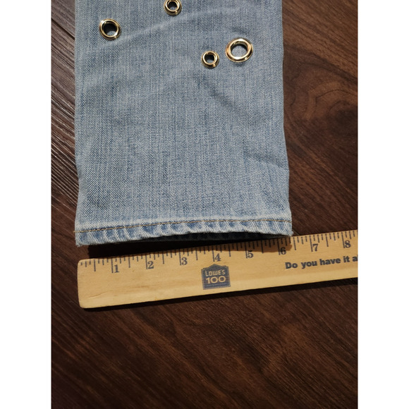 True Religion Jeans Womens 28 Blue Cameron Slim Boyfriend Grommet Rivet Denim - Picture 12 of 12